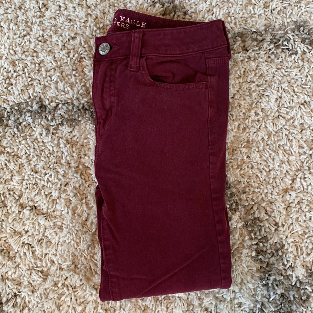 American Eagle Outfitters High Waisted Jegging Sateen Size 4 360 Stretch